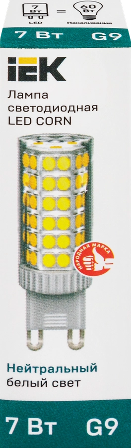 Лампа IEK LED Капсула 7Вт, 230В, 4000К, цоколь G4, Арт. LLE-CORN-7-230-40-G9