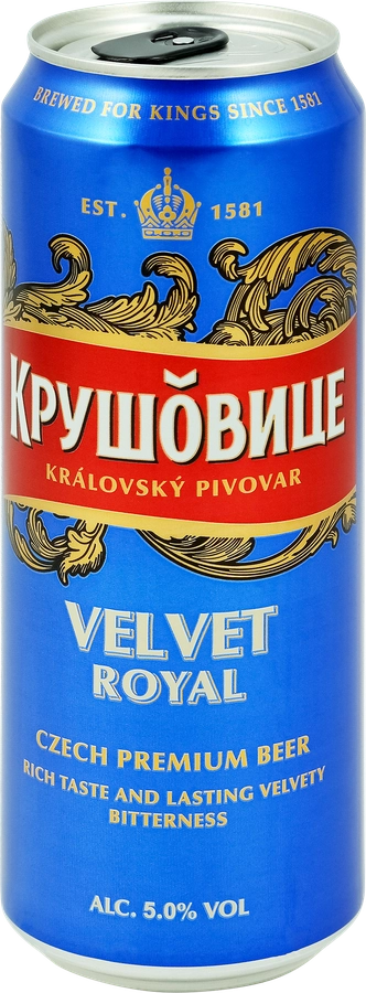 Пиво светлое KRUSOVICE Velvet пастеризованное 5%, 0.43л