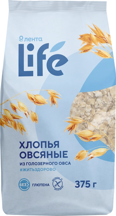 Хлопья овсяные безглютеновые ЛЕНТА LIFE, 375г