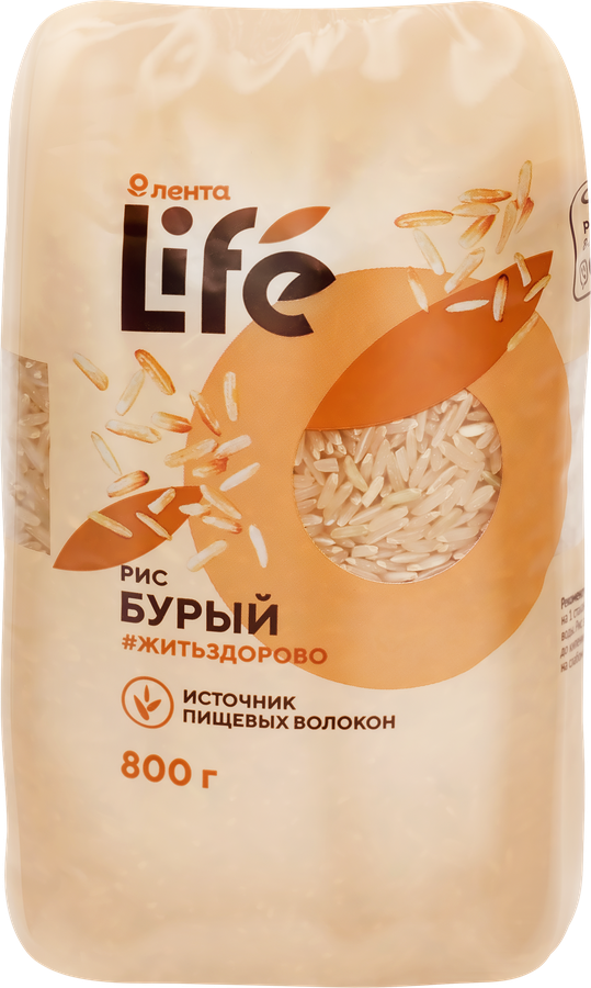 Рис бурый ЛЕНТА LIFE, 800г