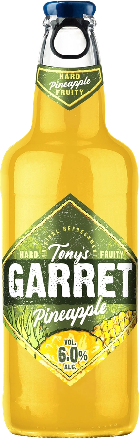 Напиток пивной TONY'S GARRET Hard Pineapple пастеризованный 6%, 0.4л