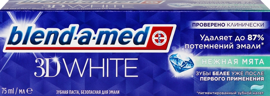 Зубная паста BLEND-A-MED 3D White Нежная мята, 75мл