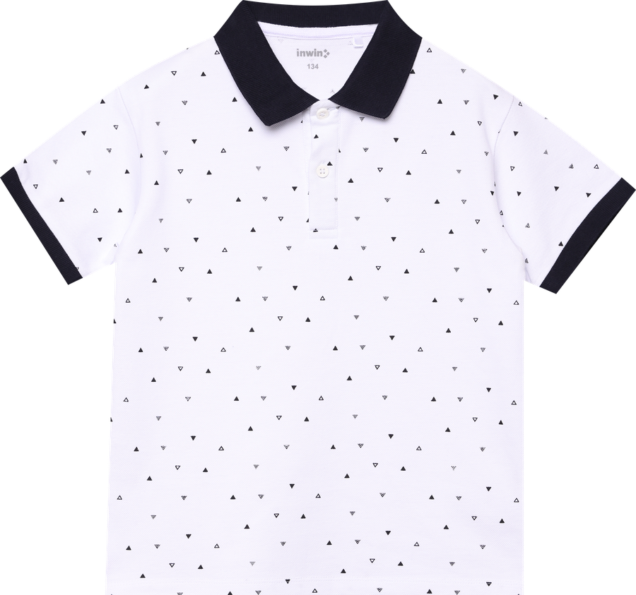 Рубашка для мальчика INWIN Kids, белая с принтом, Арт. BFTP-2