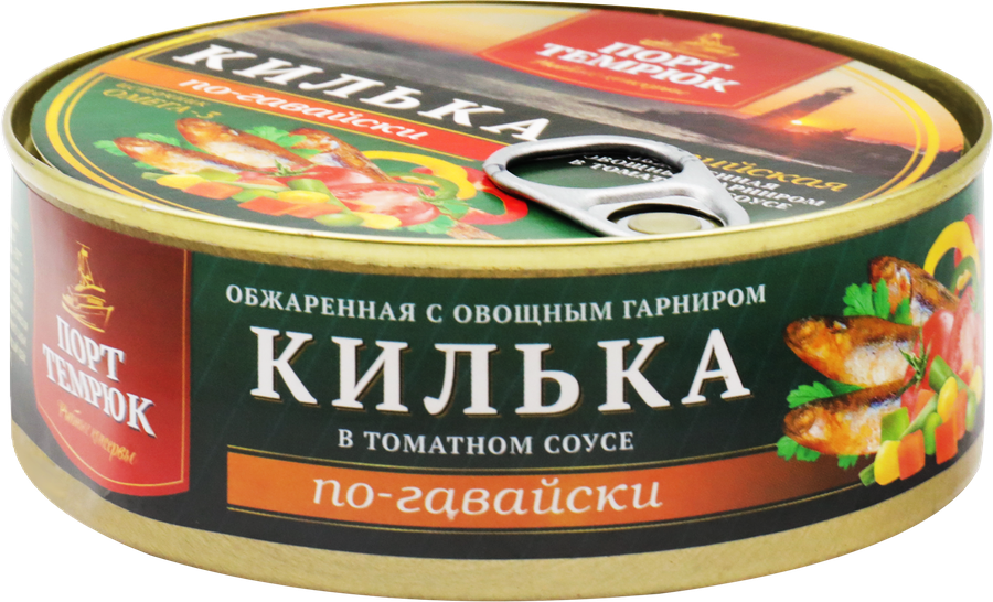 Килька Каспийская ПОРТ ТЕМРЮК По-гавайски, обжаренная в томатном соусе с овощами, 240г