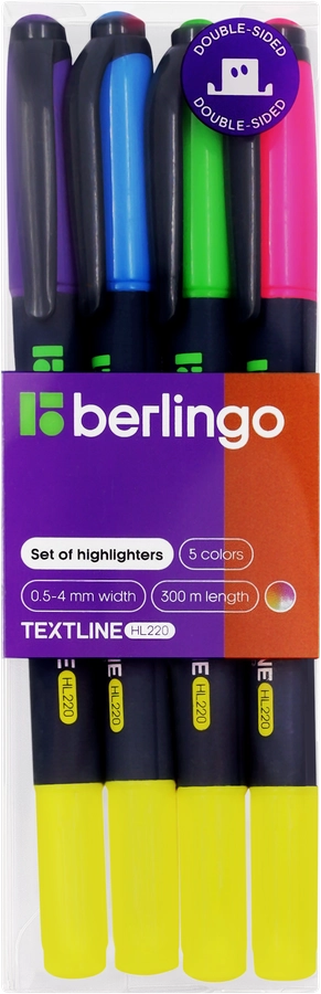 Набор текстовыделителей BERLINGO Textline, 4шт