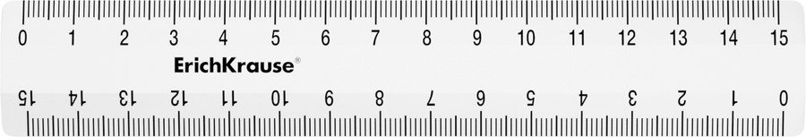 Линейка ERICHKRAUSE Clear пластиковая прозрачная, 15см, Арт. 52973