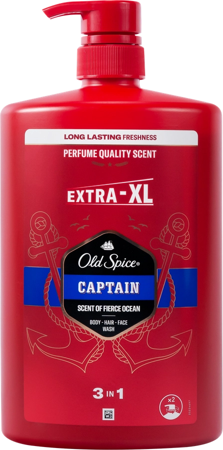 Гель для душа и шампунь мужской OLD SPICE Captain 2в1, 1л