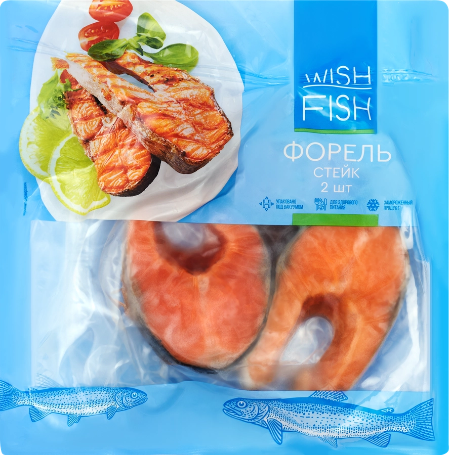 Форель замороженная WISH FISH стейк, 500г