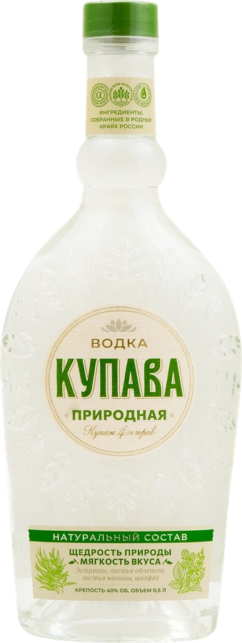 Водка КУПАВА Природная 40%, 0.5л