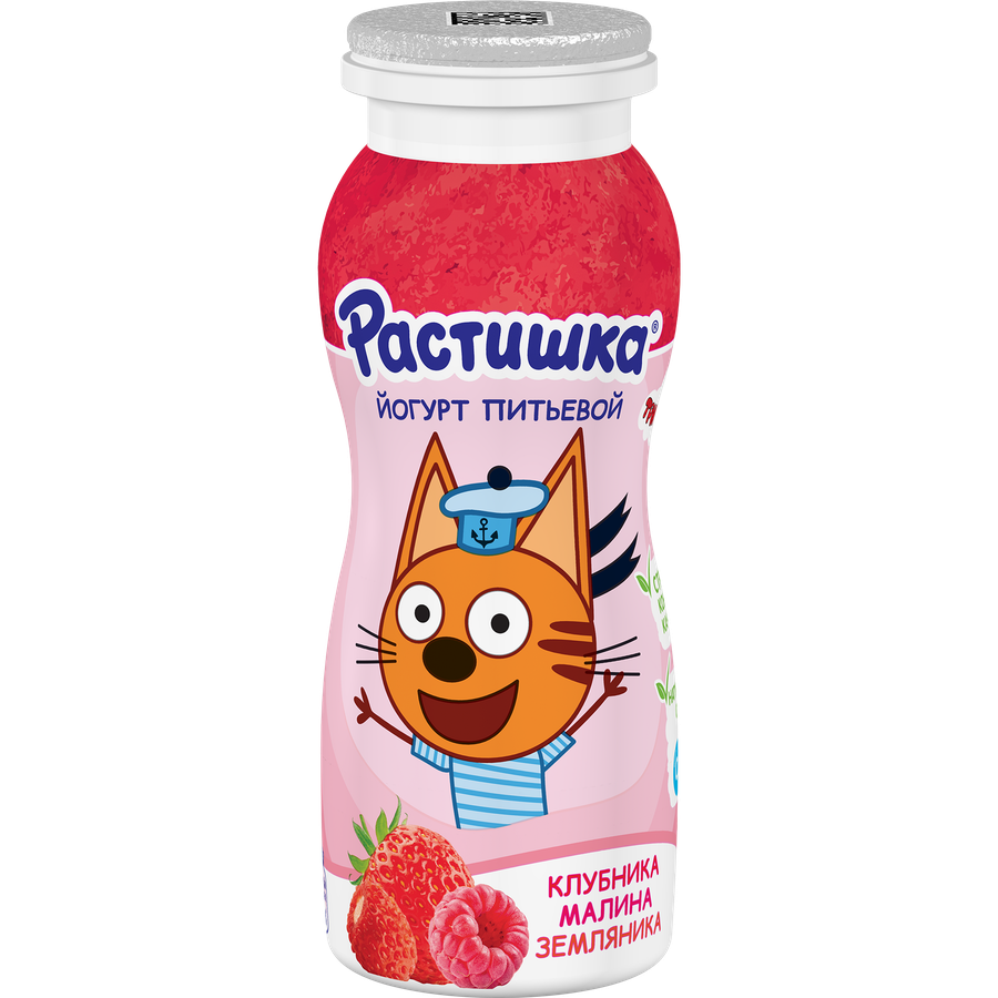 Йогурт питьевой РАСТИШКА Клубника, малина, земляника 1,6%, без змж, 90г