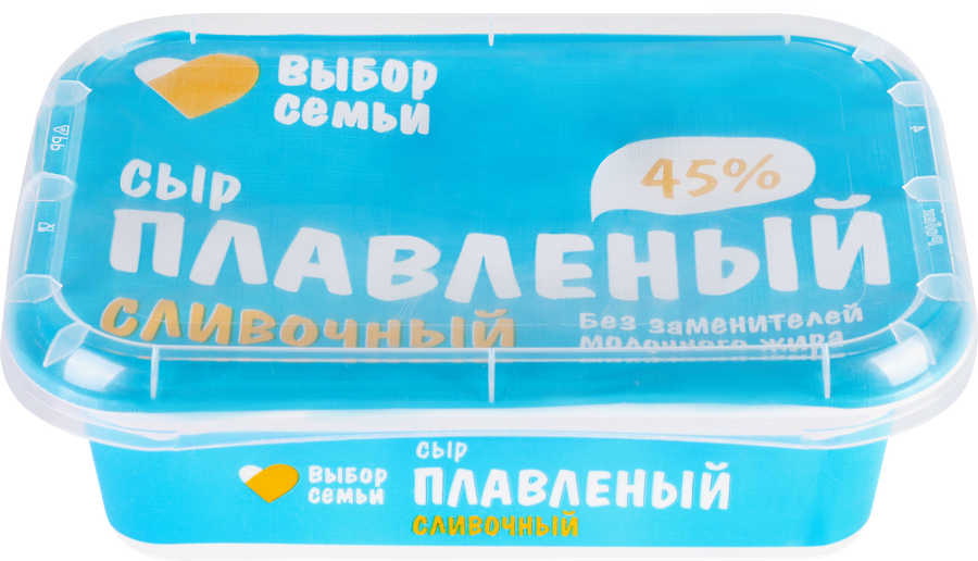 Сыр плавленый ВЫБОР СЕМЬИ 45%, без змж, 180г