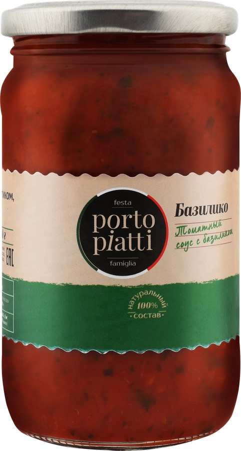 Соус томатный PORTO PIATTI Basilico, с базиликом, 350г