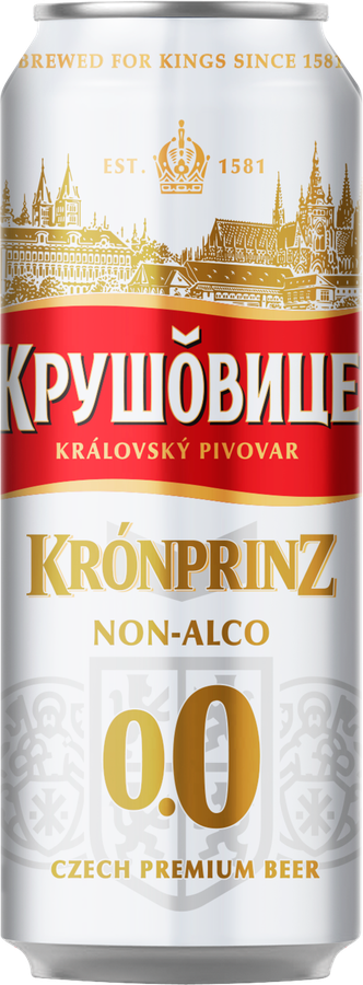 Напиток пивной безалкогольный КРУШОВИЦЕ Нон-алко 0.0 пастеризованный не более 0,3%, 0.43л