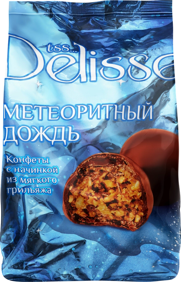 Конфеты DELISSE Метеоритный дождь, с начинкой из мягкого грильяжа, 400г