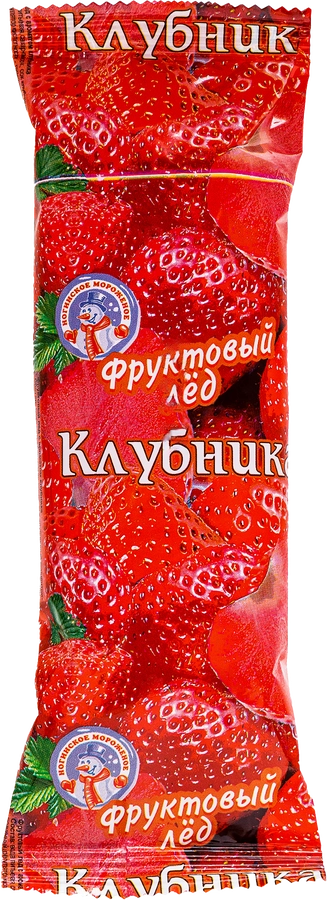 Мороженое НОГИНСКОЕ МОРОЖЕНОЕ Фруктовый лед со вкусом клубники, эскимо, 90г