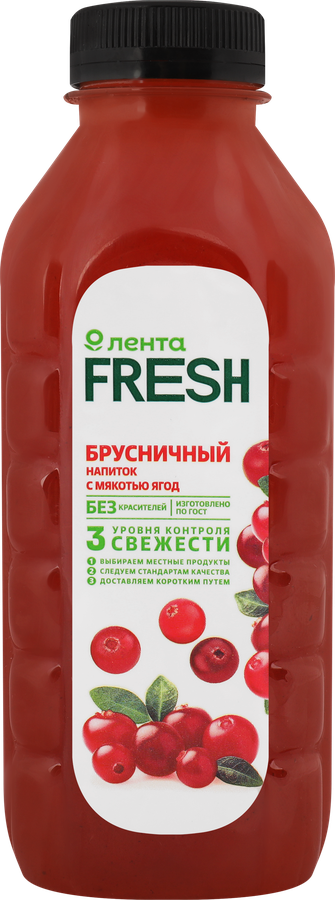 Напиток ЛЕНТА FRESH брусничный, 500мл