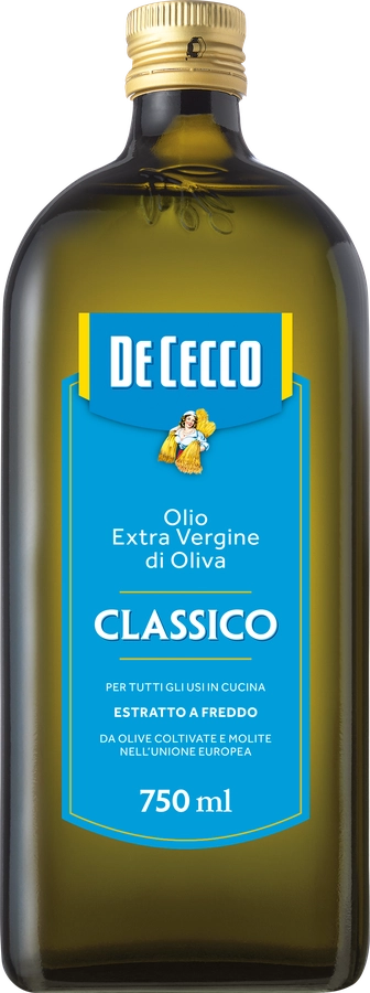 Масло оливковое DE CECCO Classico Olio Extra Vergine Di Oliva нерафинированное, высший сорт, 750мл