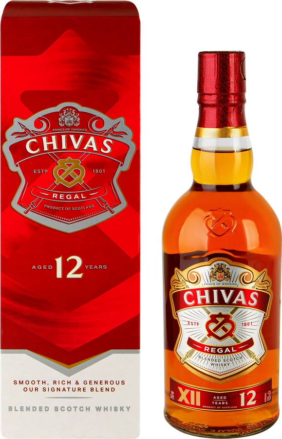 Виски CHIVAS REGAL Шотландский купажированный 12 лет 43%, п/у, 0.75л