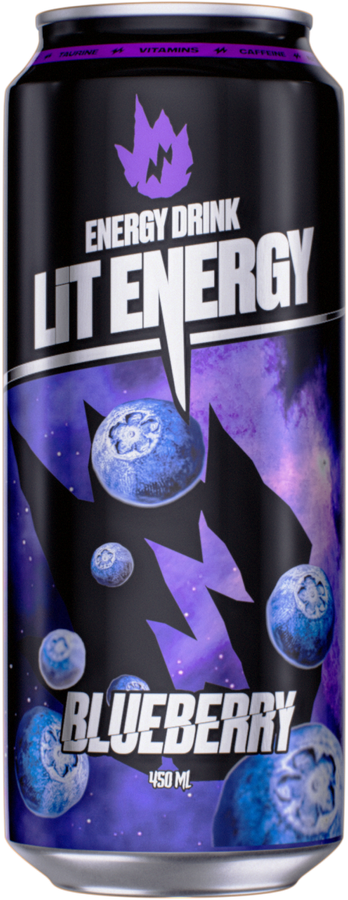 Напиток энергетический LIT ENERGY Blueberry со вкусом черники газированный, 0.45л