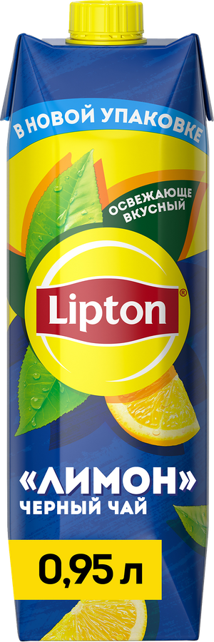 Напиток LIPTON Черный чай со вкусом лимона негазированный, 0.95л