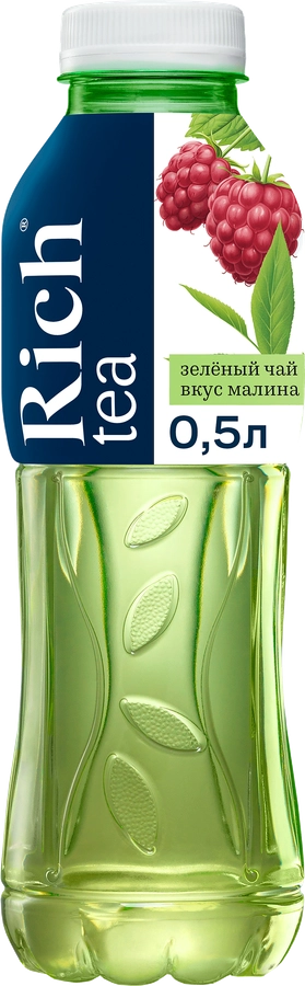 Напиток RICH Зеленый чай со вкусом малины негазированный, 0.5л