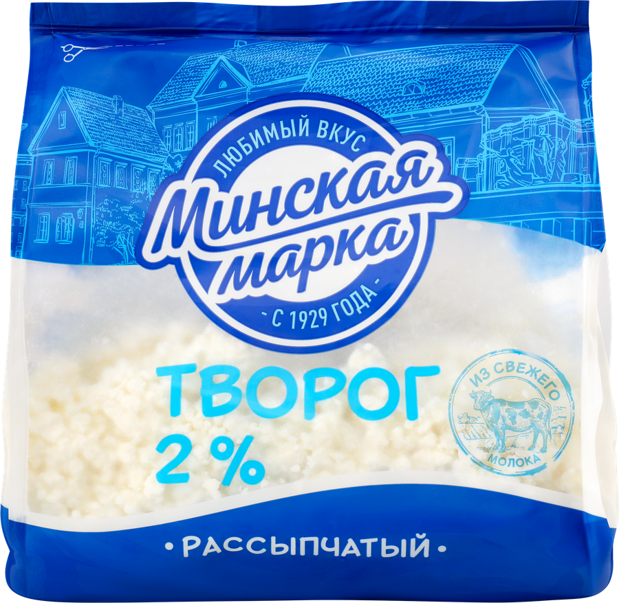 Творог МИНСКАЯ МАРКА 2%, без змж, 350г