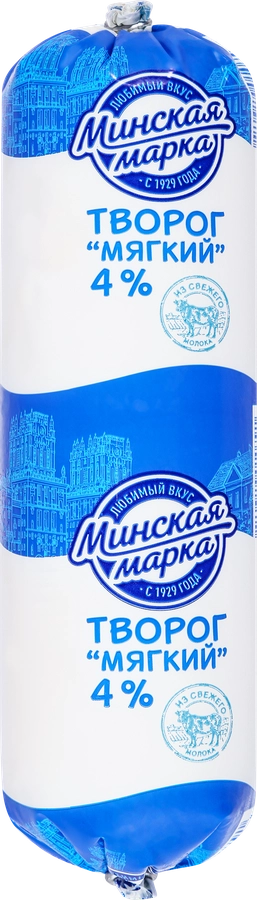 Творог мягкий МИНСКАЯ МАРКА 4%, без змж, 400г