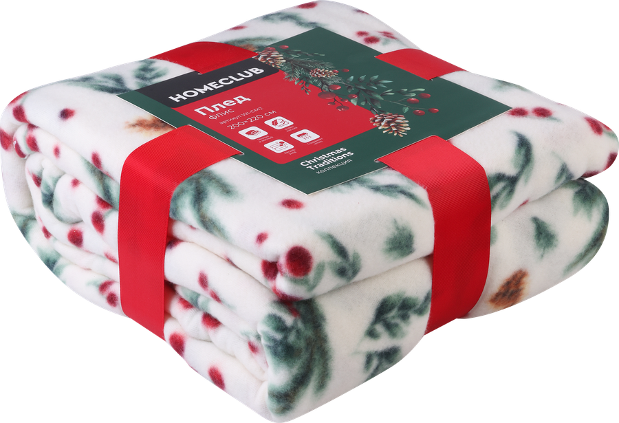 Плед HOMECLUB Christmas Traditions 200x220см, флис, в ассортименте, Арт. 
WI-CM2, предпросмотр