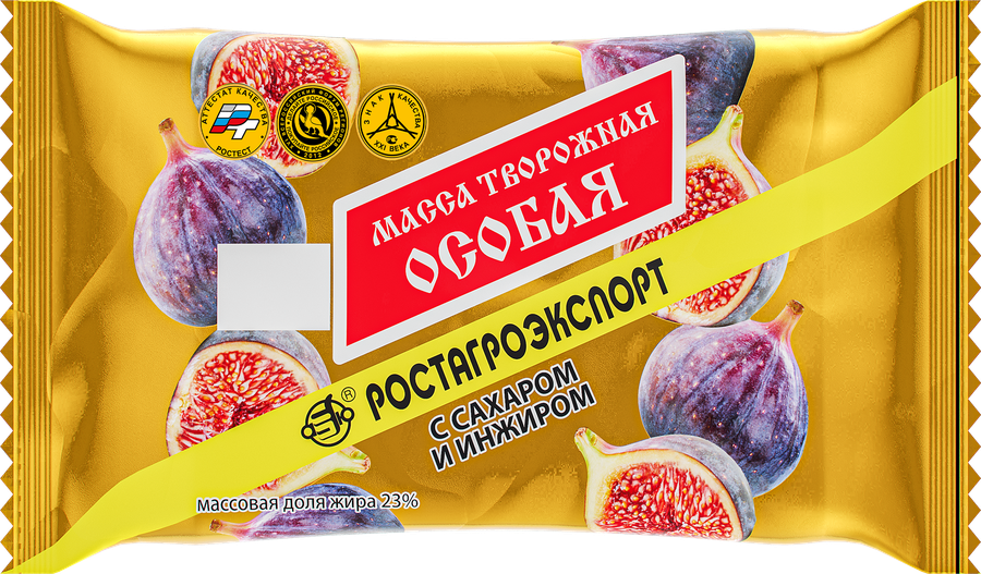 Масса творожная РОСТАГРОЭКСПОРТ Особая с инжиром 23%, без змж, 180г