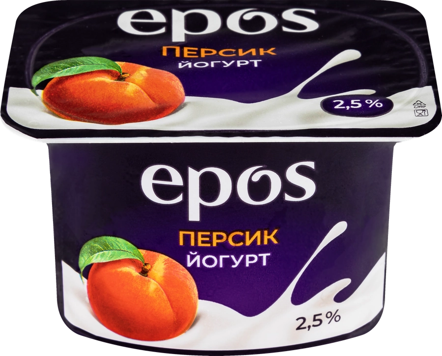 Йогурт EPOS Персик 2,5%, без змж, 120г