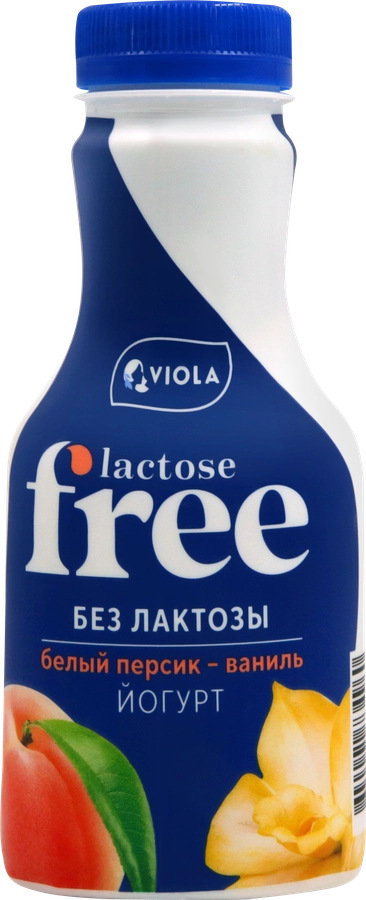 Йогурт питьевой VIOLA Free Белый персик, ваниль безлактозный 1,1%, без змж, 270г