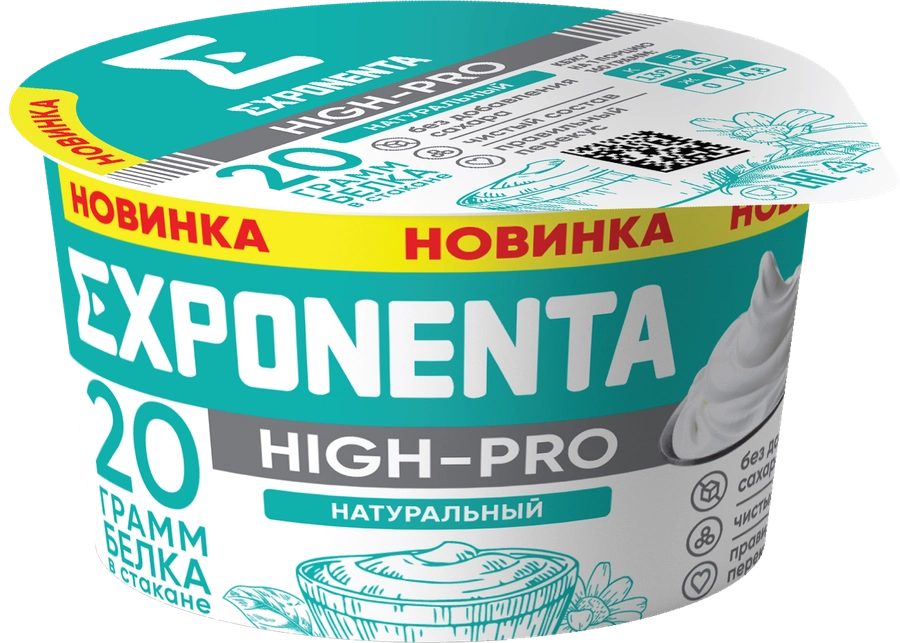 Продукт высокобелковый кисломолочный EXPONENTA High-Pro, без змж, 160г