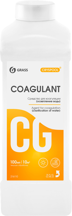 Средство для коагуляции (осветления) воды GRASS Cryspool Coagulant, Арт. 150004, 1л