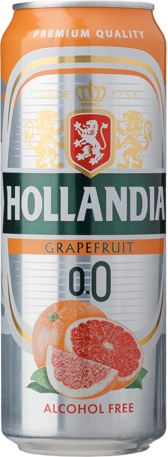 Напиток пивной безалкогольный HOLLANDIA GRAPEFRUIT нефильтр. паст. осв. алк. не более 0,5% ж/б