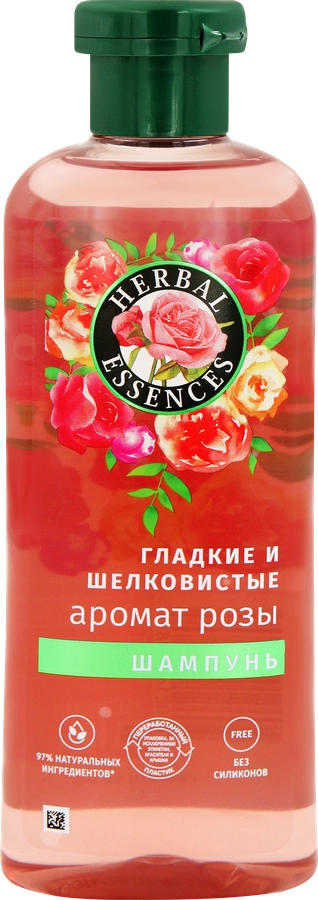 Шампунь для волос HERBAL ESSENCES Гладкие и шелковистые Роза, 350мл