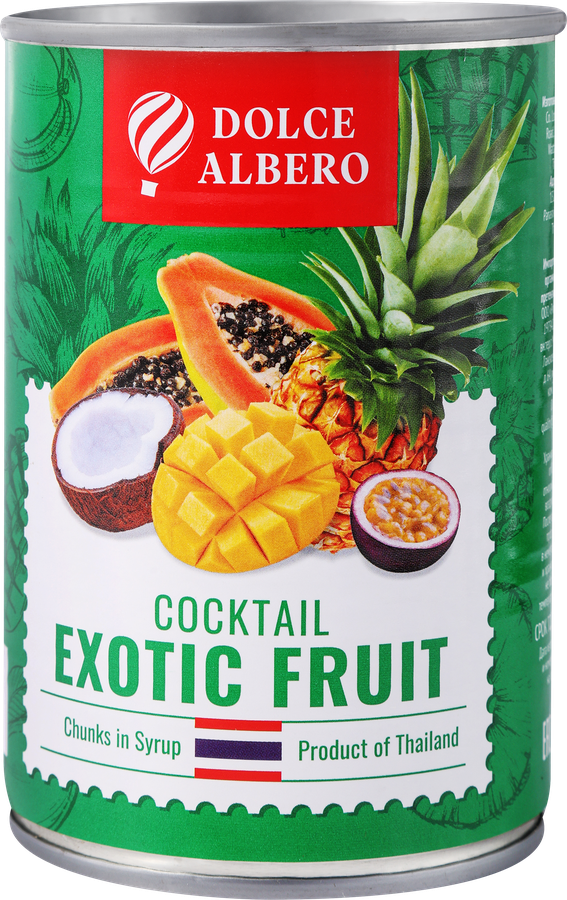 Коктейль DOLCE ALBERO из экзотических фруктов в сиропе, 425мл