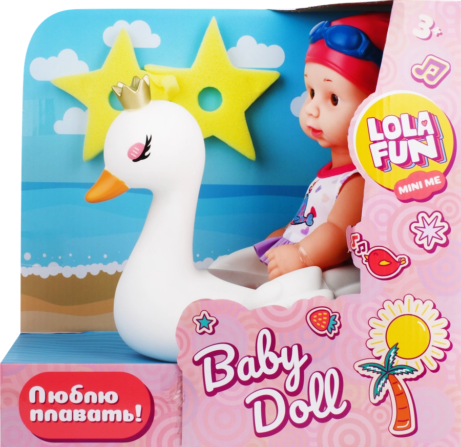 Набор игровой LOLA FUN Пупс 26,5см на лебеде/фламинго, Арт. 26501