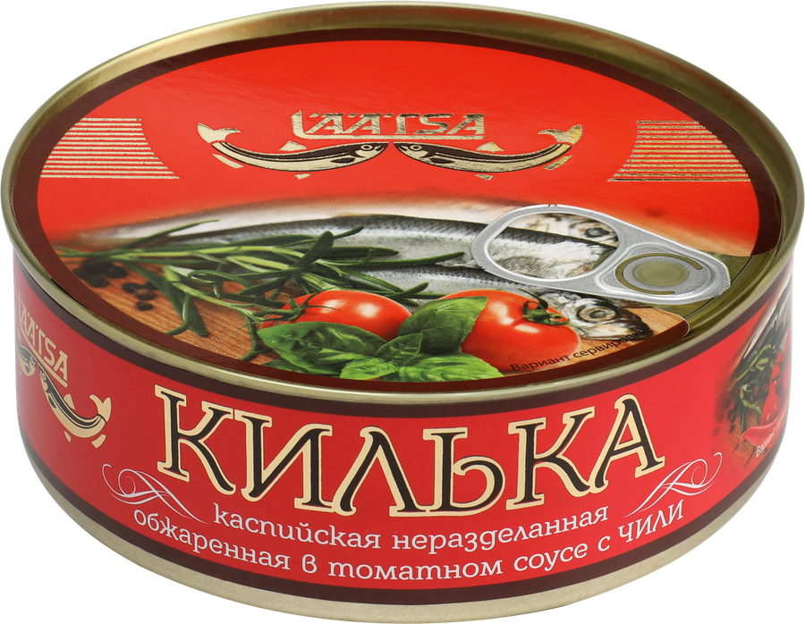Килька Каспийская LAATSA обжаренная в остром томатном соусе с чили, 240г