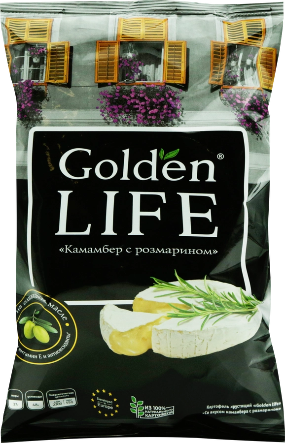 Чипсы картофельные GOLDEN LIFE cо вкусом Камамбера с розмарином, 90г