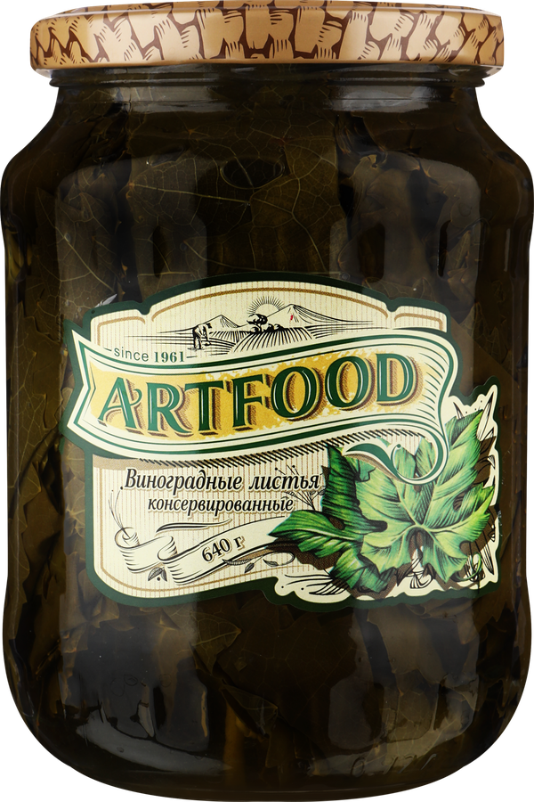 Листья виноградные ARTFOOD консервированные, 720мл