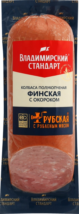 Колбаса полукопченая ВЛАДИМИРСКИЙ СТАНДАРТ Финская с окороком, 350г