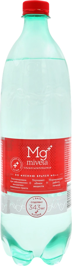 Вода минеральная MIVELA MG++ лечебно-столовая слабогазированная, 1л