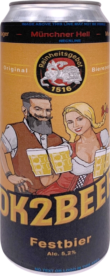 Пиво светлое OK2BEER Festbier фильтр. паст. алк.5,2% ж/б