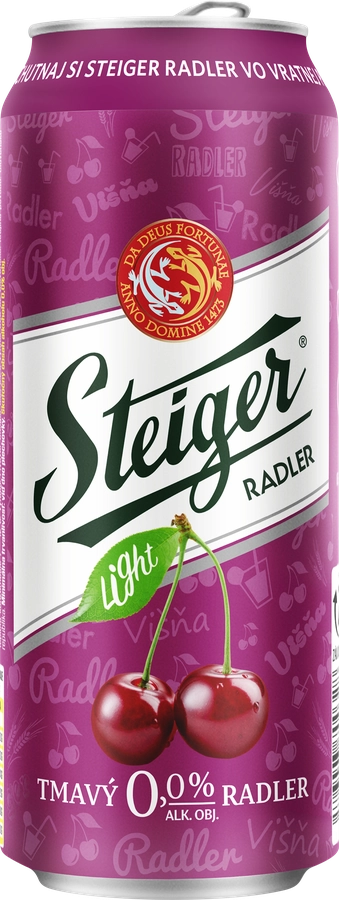 Напиток пивной б/а STEIGER RADLER Radler Темная Вишня фильт.осв.темн.алк.не более 0,5% ж/б