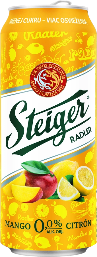 Напиток пивной б/а STEIGER RADLER Radler Манго Лимон фильт.осв.св.паст.алк.не более 0,5% ж/б