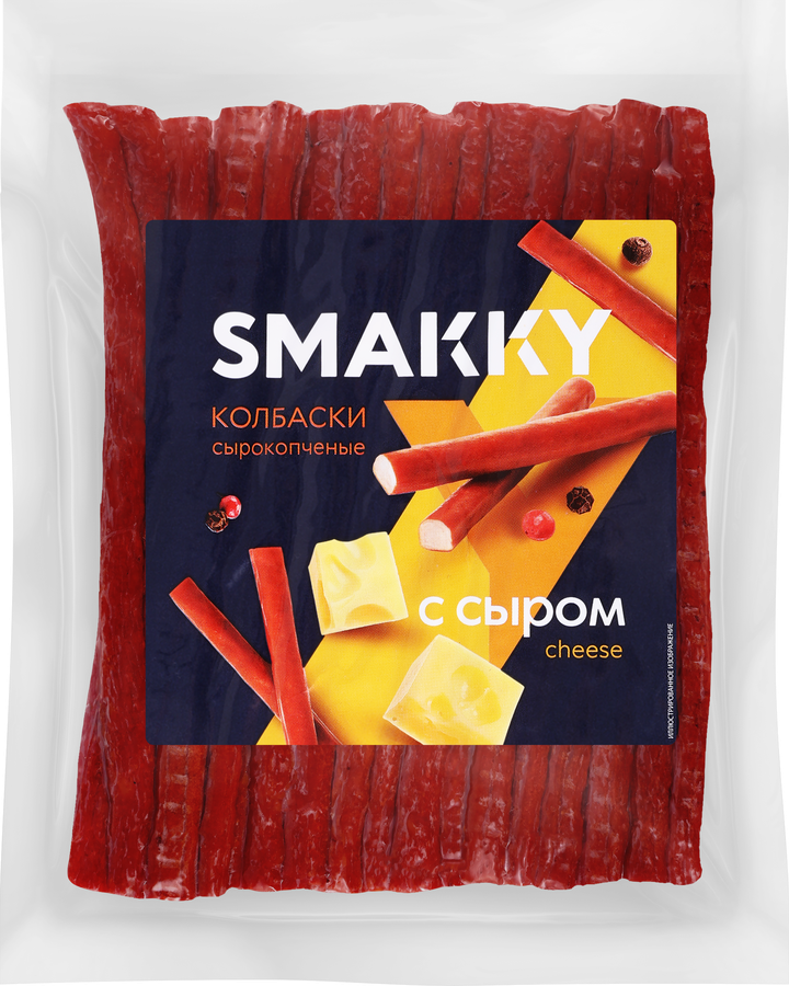 Колбаски сырокопченые SMAKKY Швейцарские с сыром, 280г