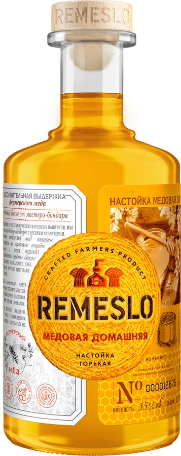 Настойка REMESLO FERMERA Медовая Домашняя 35%, горькая, 0.5л