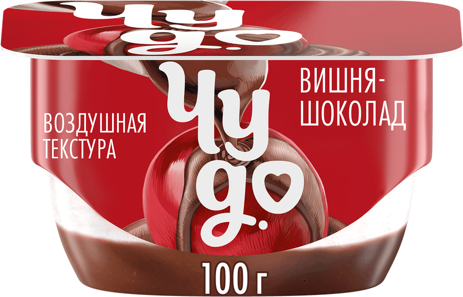 Десерт творожный ЧУДО Вишня, шоколад 4,4%, без змж, 100г