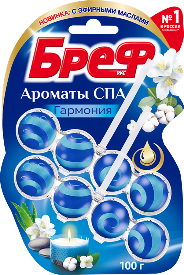 Туалетный блок БРЕФ Ароматы СПА Гармония 100г, 2шт