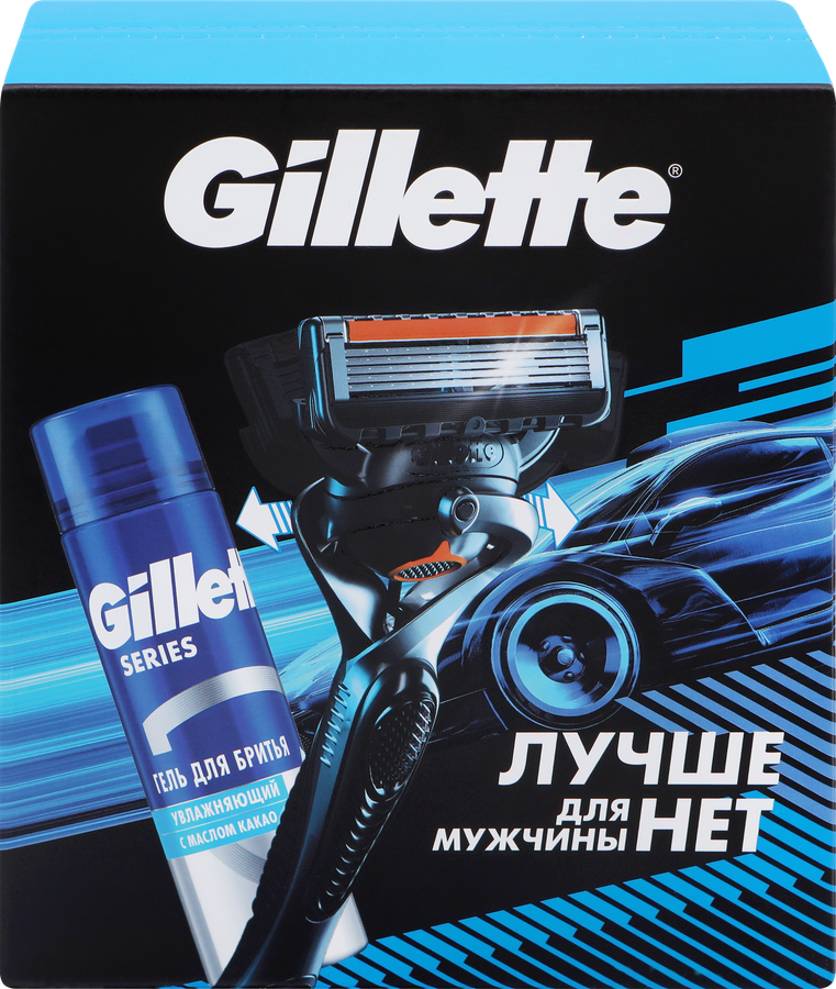 Набор подарочный GILLETTE Mach3 ProGlide Flexball Бритва и гель для  бритья увлажняющий Масло какао, 200мл